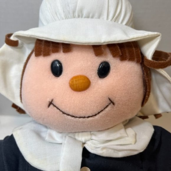 VTG 1996 Thanksgiving Pilgrim Girl Plush Doll 17" - Picture 5 of 11